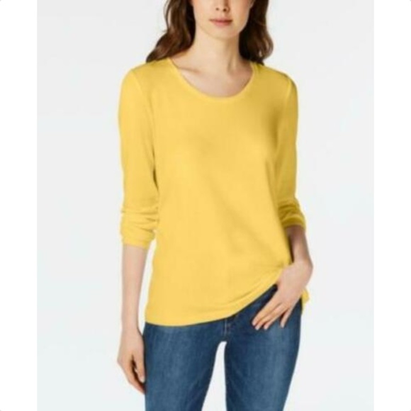 Maison Jules Scoop-Neck Top Yellow Zest S - Picture 1 of 1